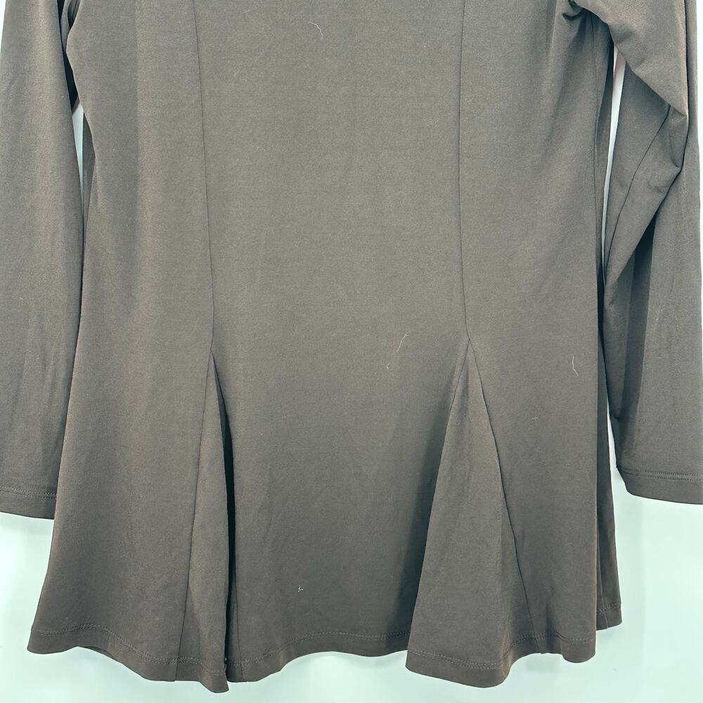 Susan Graver Chocolate Brown Open Front Cardigan Shawl Collar Womens 2XS XXS - Picture 6 of 8
